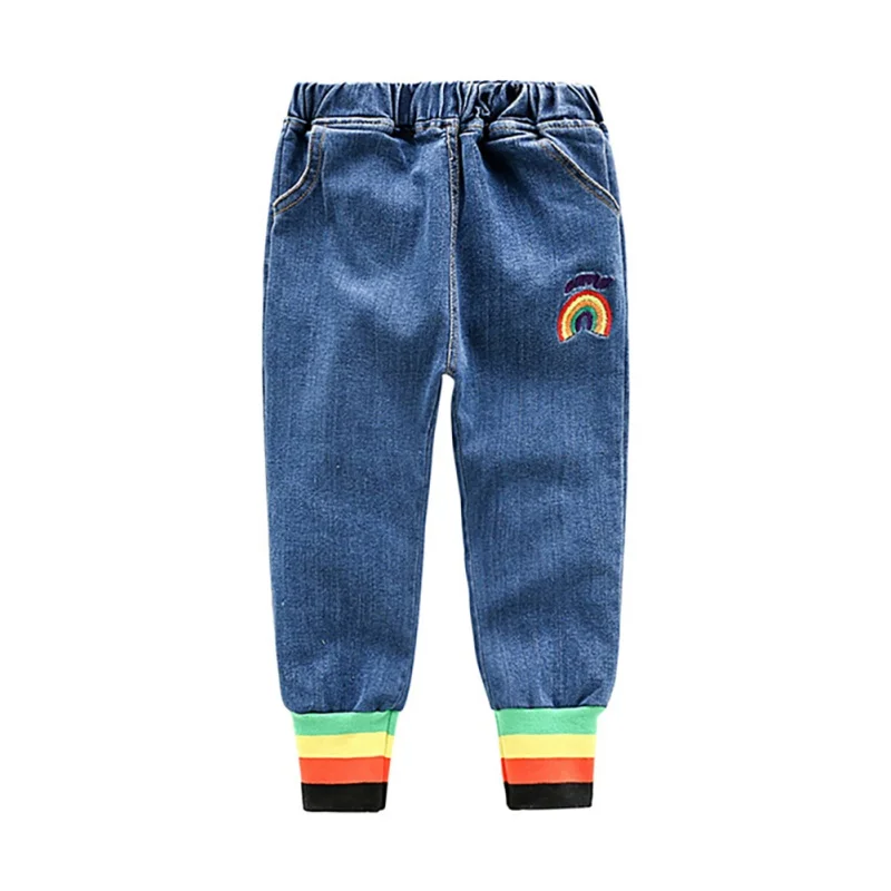 1-6T Children Spring Autumn Long Pants Rainbow Embroidered Ribbed Beam Mouth Comfortable Cotton Casual Denim Loose Jeans
1-6T Children Spring Autumn Long Pants Rainbow Embroidered Ribbed Beam Mouth Comfortable Cotton Casual Denim Loose Jeans