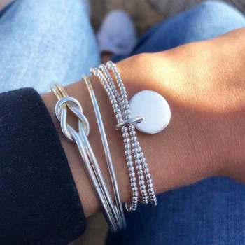 3Pcs/Set Silver Color Disc Charm Beads Chain Bracelets for Women Fashion Metal Ball Geometric Bangle Set Party Costume Jewelry
3Pcs/Set Silver Color Disc Charm Beads Chain Bracelets for Women Fashion Metal Ball Geometric Bangle Set Party Costume Jewelry