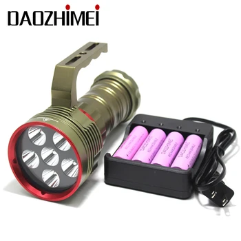 Waterproof 8000 Luemns 6*XM-L2 LED Dive Led Torch DX6 Scuba Flash Light150M Diving Flashlight + 4 x 18650 Batteries + Charger
Waterproof 8000 Luemns 6*XM-L2 LED Dive Led Torch DX6 Scuba Flash Light150M Diving Flashlight + 4 x 18650 Batteries + Charger
