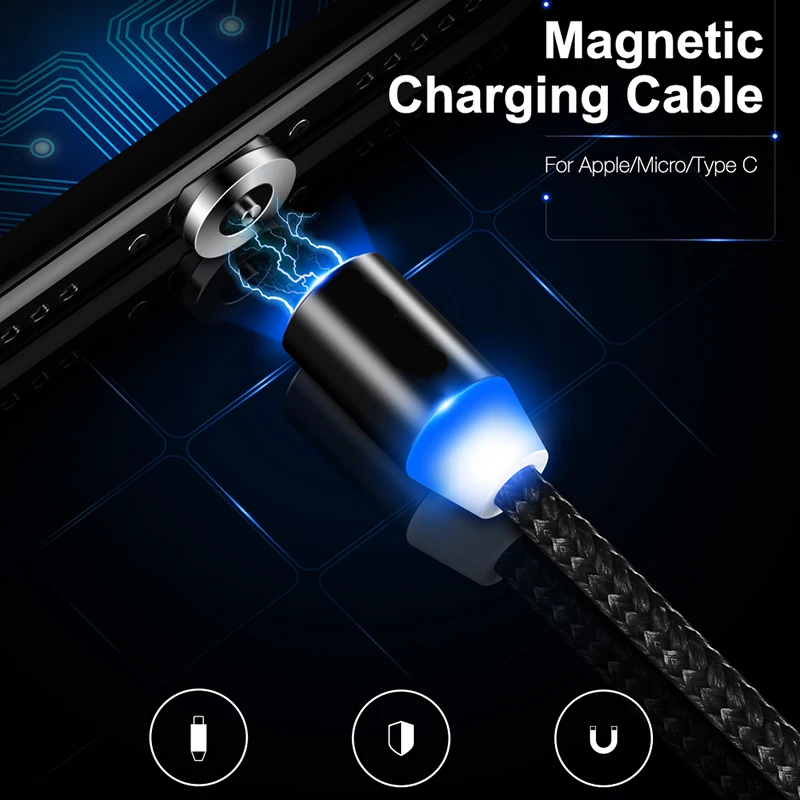Fast Charging Cord For iPhone Lightning Quick Charger Wire Data Phone Cables Nylon USB Magnetic Cable For Type-C Micro USB
Fast Charging Cord For iPhone Lightning Quick Charger Wire Data Phone Cables Nylon USB Magnetic Cable For Type-C Micro USB