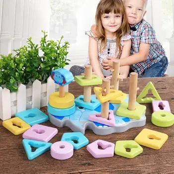 Kids Wood Board Toy Cartoon Elephant Wooden Pole Geometric Sorting Board Children Educational Toy 
Kids Wood Board Toy Cartoon Elephant Wooden Pole Geometric Sorting Board Children Educational Toy