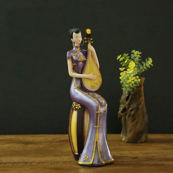 Home Decoration Resin Traditional Chinese Music Beauty Sculputure Cheongsam Women Status Room Ornament People Figurines
Home Decoration Resin Traditional Chinese Music Beauty Sculputure Cheongsam Women Status Room Ornament People Figurines