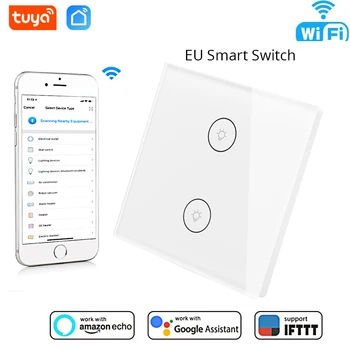 Smart Life Wifi Tuya Wall Switch EU Glass Panel 2 Gang APP Remote Control Works Amazon Alexa Google Home IFTTT No Hub required
Smart Life Wifi Tuya Wall Switch EU Glass Panel 2 Gang APP Remote Control Works Amazon Alexa Google Home IFTTT No Hub required