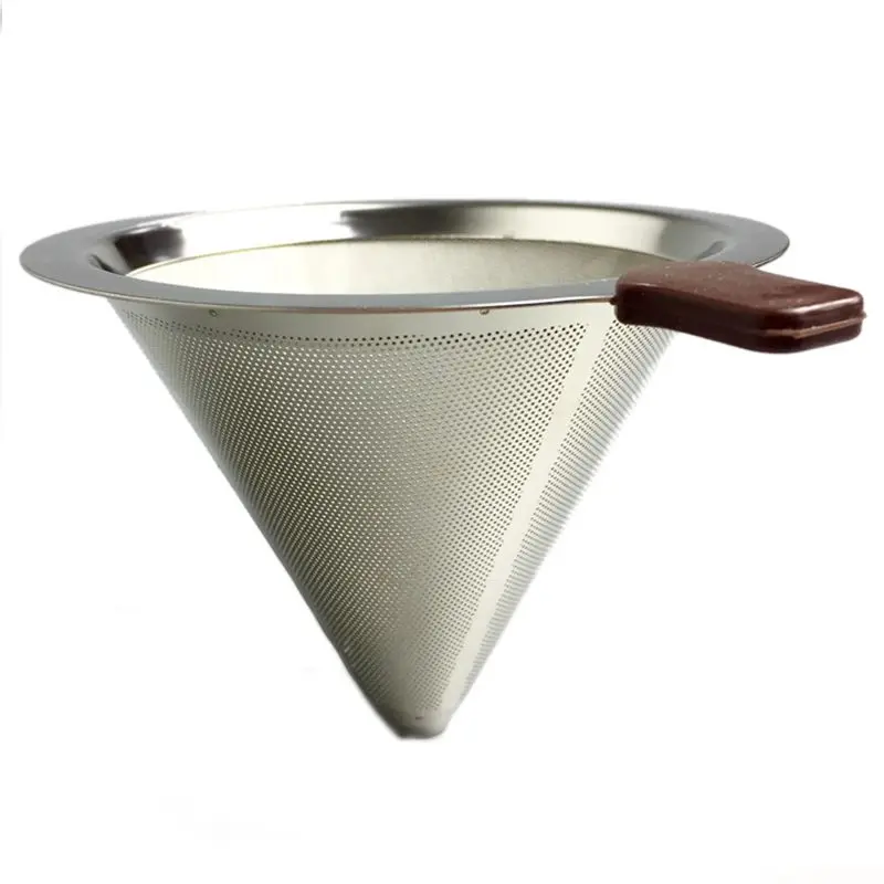 Reusable Stainless Steel Coffee Filter Baskets Permanent Use Free Filter Paper Coffee Drop Filters Kitchen Tools 8.5*11.5cm 
Reusable Stainless Steel Coffee Filter Baskets Permanent Use Free Filter Paper Coffee Drop Filters Kitchen Tools 8.5*11.5cm