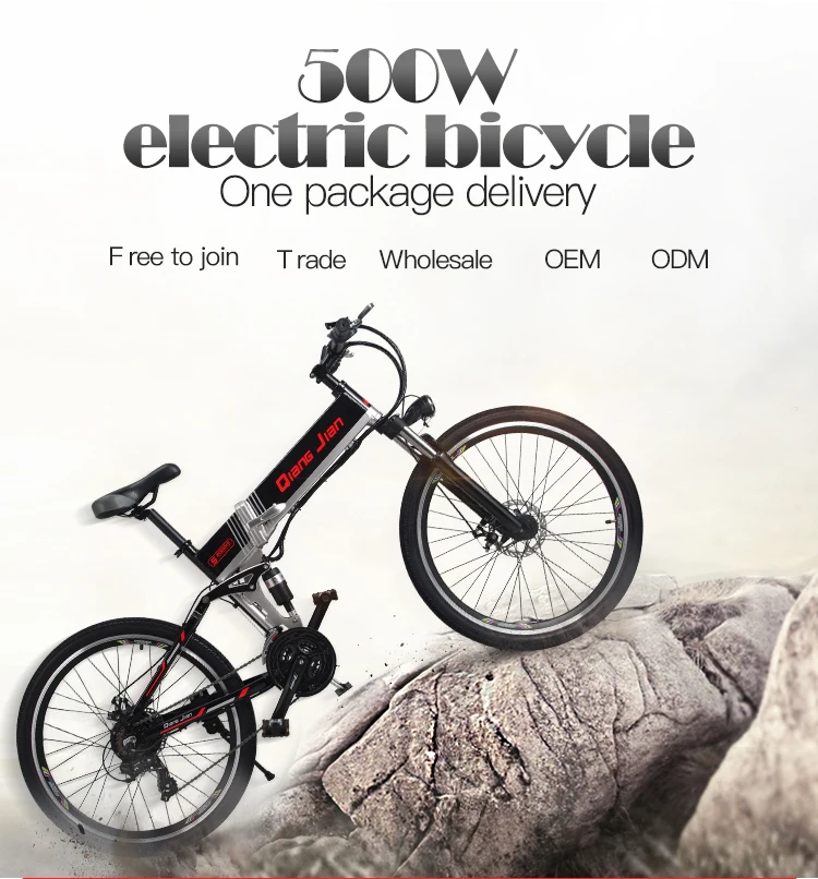 Clearance New electric bicycle 48V500W assisted mountain bicycle 50KM super large lithium battery 48V10.4AH electric bicycle Ebike Moped 2