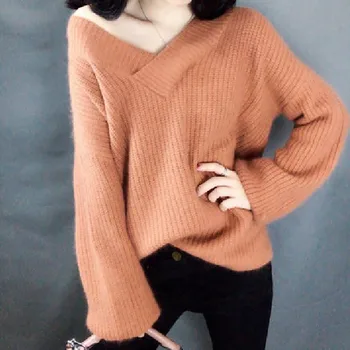 2019 Women's Sweater Pull Oversize Femme Warm Winter And Autumn Long Sleeve Knitted Sweater Pullover Loose Women's Jacket Tops
2019 Women's Sweater Pull Oversize Femme Warm Winter And Autumn Long Sleeve Knitted Sweater Pullover Loose Women's Jacket Tops