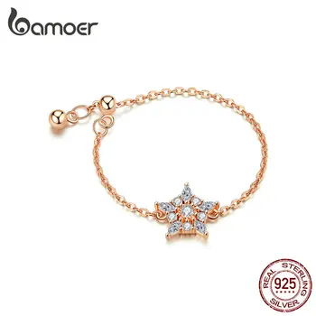 bamoer Authentic 925 Sterling Silver Adjustable Finger Ring Rose Sparkling Snowflake Flower Chain Ring Fine Jewelry GAR082
bamoer Authentic 925 Sterling Silver Adjustable Finger Ring Rose Sparkling Snowflake Flower Chain Ring Fine Jewelry GAR082