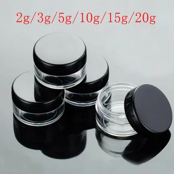 10pcs 2g/3g/5g/10g/15g/20g Plastic Clear Cosmetic Jar Black Lid Makeup Containers Lip Lotion Vials Face Cream Sample Pot Gel Box
10pcs 2g/3g/5g/10g/15g/20g Plastic Clear Cosmetic Jar Black Lid Makeup Containers Lip Lotion Vials Face Cream Sample Pot Gel Box
