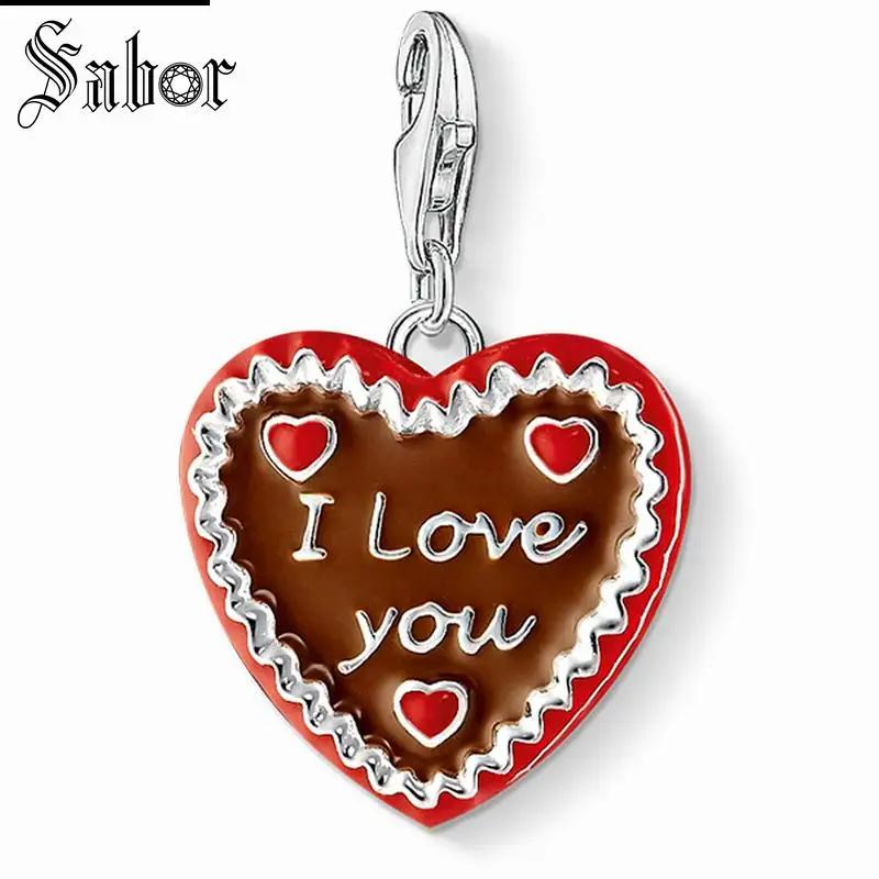 Подвеска печенье с сердцем Томаса надписью love you ювелирные изделия для женщин и