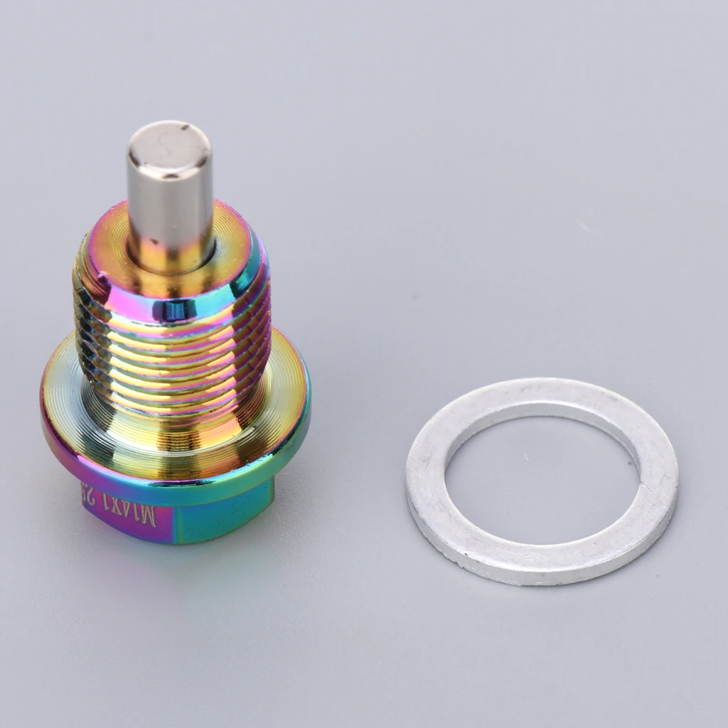 Dazzle Anodized Magnetic Engine Oil Pan Drain Sump Filter Adsorb Plug Bolt with Washer Dazzle Anodized Magnetic Engine Oil Pan Drain Sump Filter Adsorb Plug Bolt with Washer