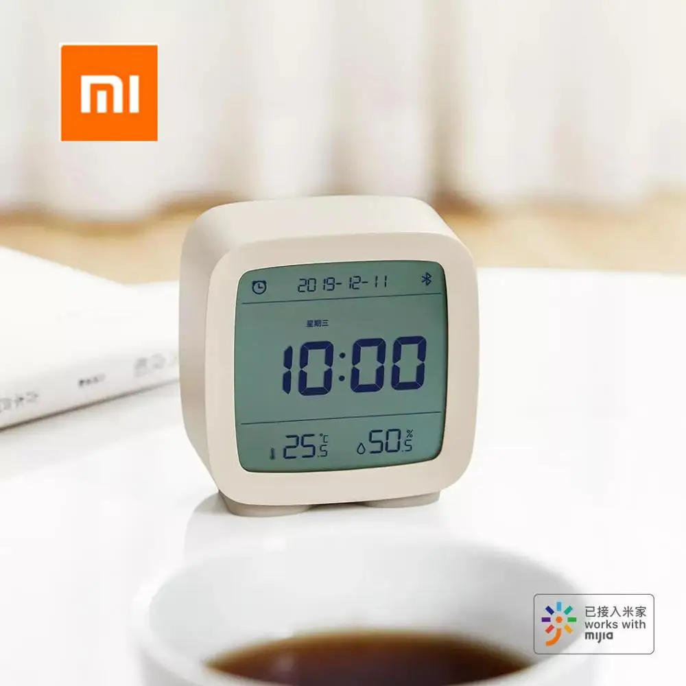 Будильник Xiaomi Cleargrass с Bluetooth ЖК-дисплеем регулируемый ночник приложением Mijia для