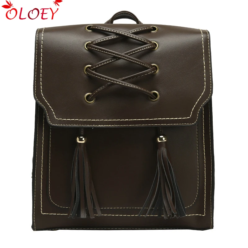 2019 new Women's Fashion Backpack Simple Double Tassel Woven Decoration Wild Retro British Campus Soft Leather Black Selling
2019 new Women's Fashion Backpack Simple Double Tassel Woven Decoration Wild Retro British Campus Soft Leather Black Selling