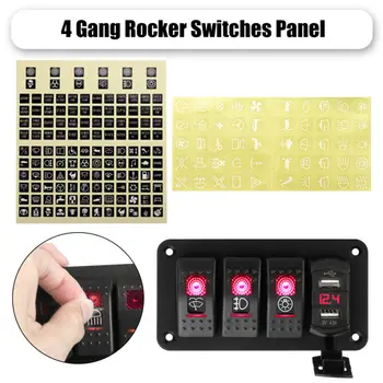 4 Gang Toggle Rocker Switch Panel With USB For Car Boat Marine RV Truck Red LED Water-Resistant Enclosed Rocker Switch
4 Gang Toggle Rocker Switch Panel With USB For Car Boat Marine RV Truck Red LED Water-Resistant Enclosed Rocker Switch