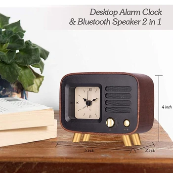 Retro Alarm Clocks & Bluetooth Speaker, Roman Numbers Silent Wooden Analog Desktop Clock W/ Rechargeable Stereo HD Sound Wireles
Retro Alarm Clocks & Bluetooth Speaker, Roman Numbers Silent Wooden Analog Desktop Clock W/ Rechargeable Stereo HD Sound Wireles