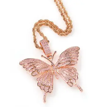 Animal Butterfly Pendant Necklace Charm Cuban Chain Gold Color Cubic Zircon Men Hip Hop Rock jewelry
Animal Butterfly Pendant Necklace Charm Cuban Chain Gold Color Cubic Zircon Men Hip Hop Rock jewelry