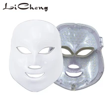 Licheng 7 kolorów maska led koreański dioda led fotonowa maska do terapii EMS mikro-prąd leczenie piękno anty trądzik wybielanie skóry dokręcić(China)