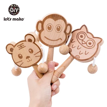Let's Make Wooden Teether Pet Rodent Cat Monkey Animal 1PC Musical Printing PVC Free Food Grade Tiny Rod Wood Baby Toys Rattles 
Let's Make Wooden Teether Pet Rodent Cat Monkey Animal 1PC Musical Printing PVC Free Food Grade Tiny Rod Wood Baby Toys Rattles