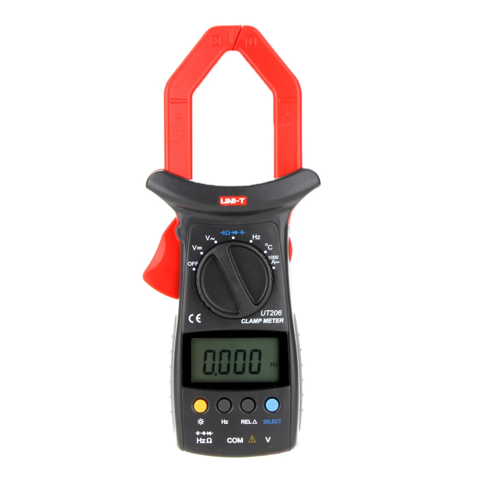 UNI-T UT206 Clamp Meter with Temperature LCD Backlight 3999 Count Auto Range DMM Digital Clamp Multimeters
UNI-T UT206 Clamp Meter with Temperature LCD Backlight 3999 Count Auto Range DMM Digital Clamp Multimeters