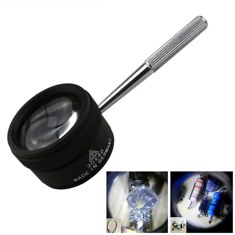 30X Portable Handheld Magnifier Jewelry Magnifying Glass For Watch Repair Tool Handle Loup Microscope Hobby Observation
30X Portable Handheld Magnifier Jewelry Magnifying Glass For Watch Repair Tool Handle Loup Microscope Hobby Observation