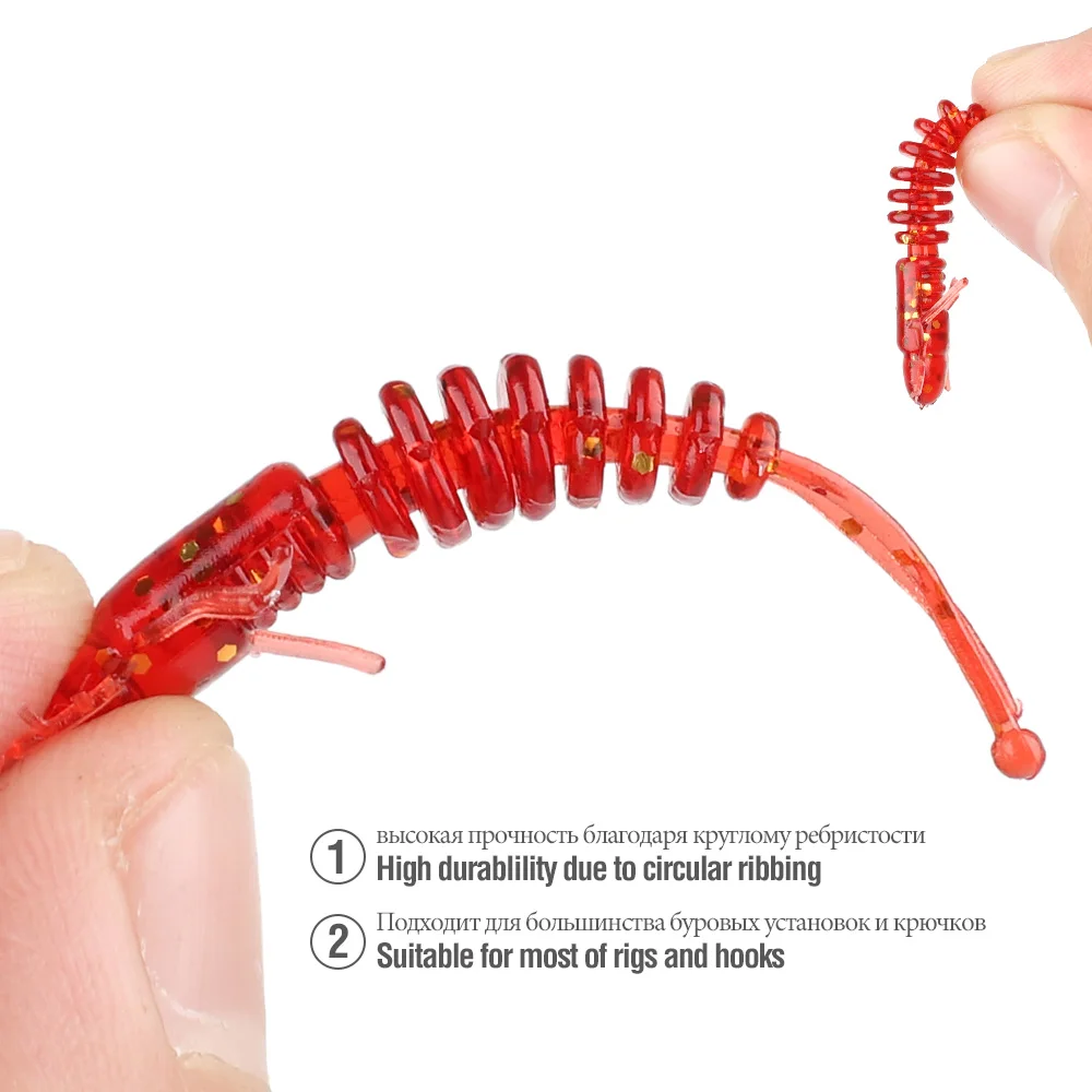 DONQL 20Pcslot Silicone Fishing Lure Artificial Silicone Soft Worm Swimbait 30mm 0.6g Jiging Fishing Bait Tackle Bass Soft Lures主图01 (1)