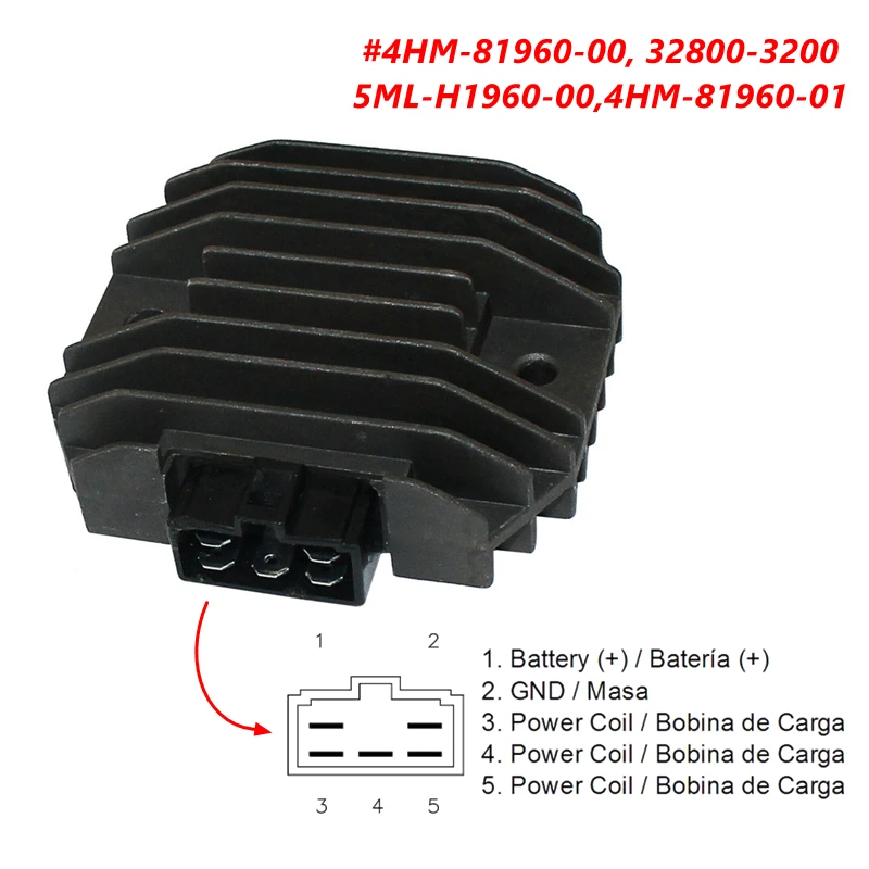 Регулятор выпрямителя Для Yamaha Majesty MBK Skyliner 4HM-81960-00-00 5ML-H1960-00
Регулятор выпрямителя Для Yamaha Majesty MBK Skyliner 4HM-81960-00-00 5ML-H1960-00