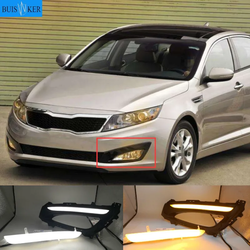 

1Pair DRL For KIA Optima K5 2011 2012 2013 2014 Daytime Running Lights Fog head Lamp cover car styling