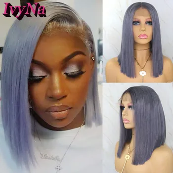 IvyNa Grey Purple Short Bob Synthetic Lace Front Wigs 13x6 White Purple 13x6 Lace Frontal Wigs Shoulder Length Pre Plucked Bob
IvyNa Grey Purple Short Bob Synthetic Lace Front Wigs 13x6 White Purple 13x6 Lace Frontal Wigs Shoulder Length Pre Plucked Bob