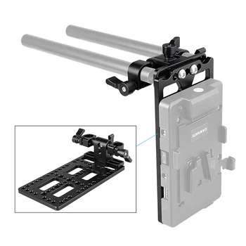 CAMVATE Battery Backboard Cheese Plate With Adjustable 15mm Dual Rod Clamp &360° Swivel Rod Adapter For V battery Plate Mounting
CAMVATE Battery Backboard Cheese Plate With Adjustable 15mm Dual Rod Clamp &360° Swivel Rod Adapter For V battery Plate Mounting