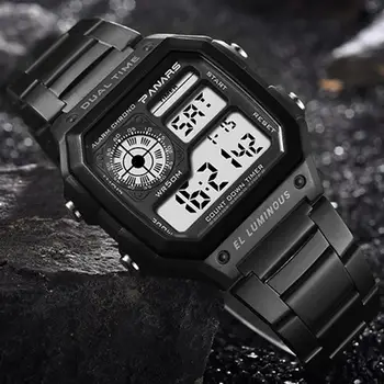 Fashion Men Sports Watch LED Square Dial Steel Linked Strap Waterproof Alarm Luminous Digital Wrist Men's Watches montre homme
Fashion Men Sports Watch LED Square Dial Steel Linked Strap Waterproof Alarm Luminous Digital Wrist Men's Watches montre homme