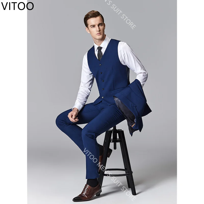Classic Blue Men's Suit Comfortable Wedding Dress for Men Groom Tuxedo 3 Pieces Slim Fit Mens Suits Jacket Pants Business Set
Classic Blue Men's Suit Comfortable Wedding Dress for Men Groom Tuxedo 3 Pieces Slim Fit Mens Suits Jacket Pants Business Set