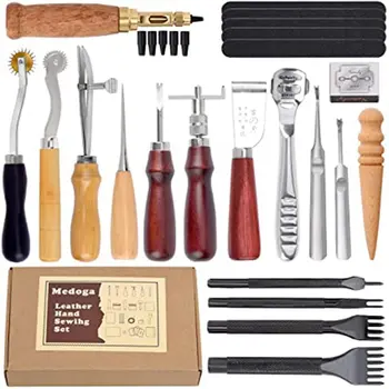 Handmade Leather Hand-Sewn Suit Set Leatherwork Tools For Stitching Marking Working Sewing And Grooving