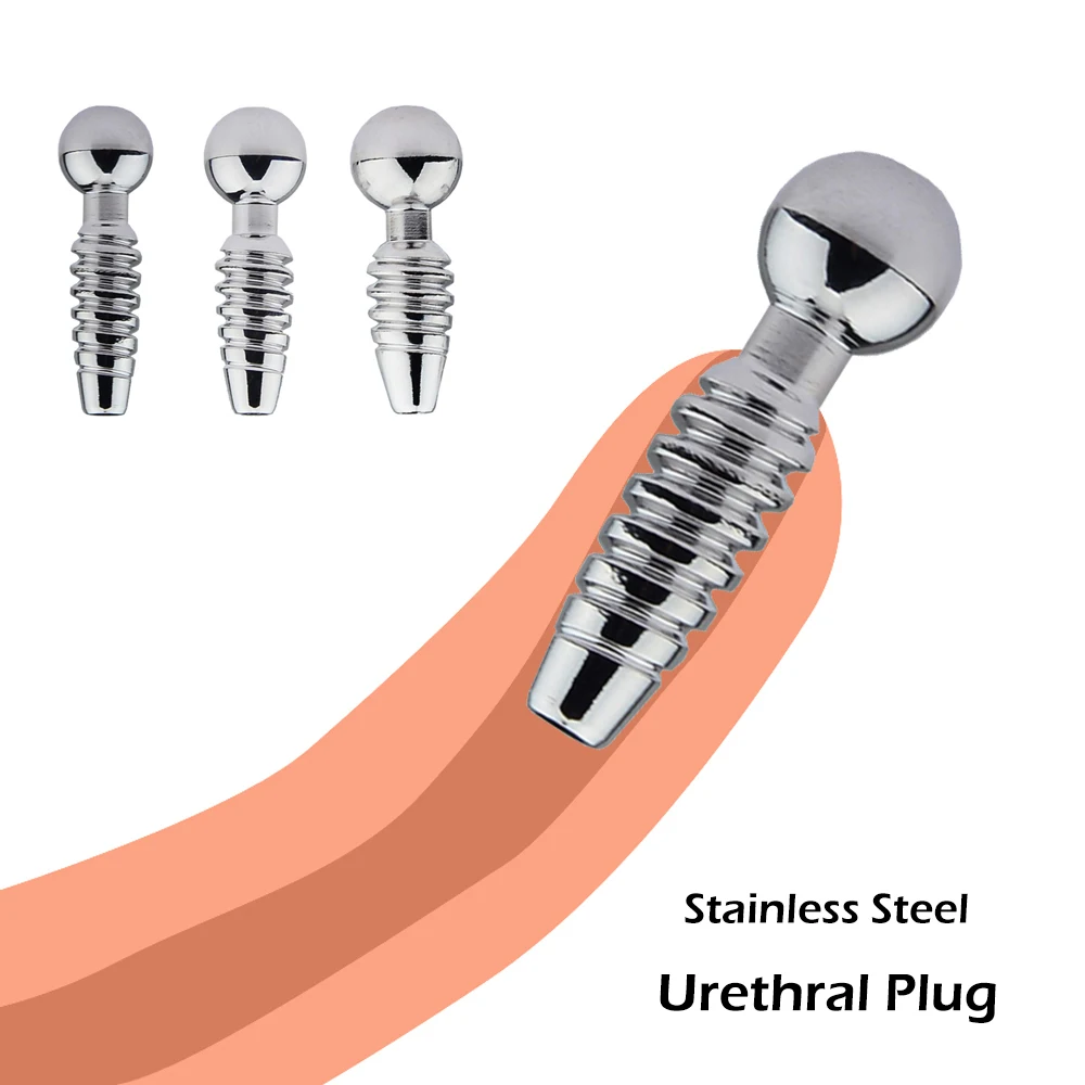 Stainless Steel Threaded Urethral Catheter Plug Penis Male Plugging Dilator Adult Toys For Men | Красота и здоровье