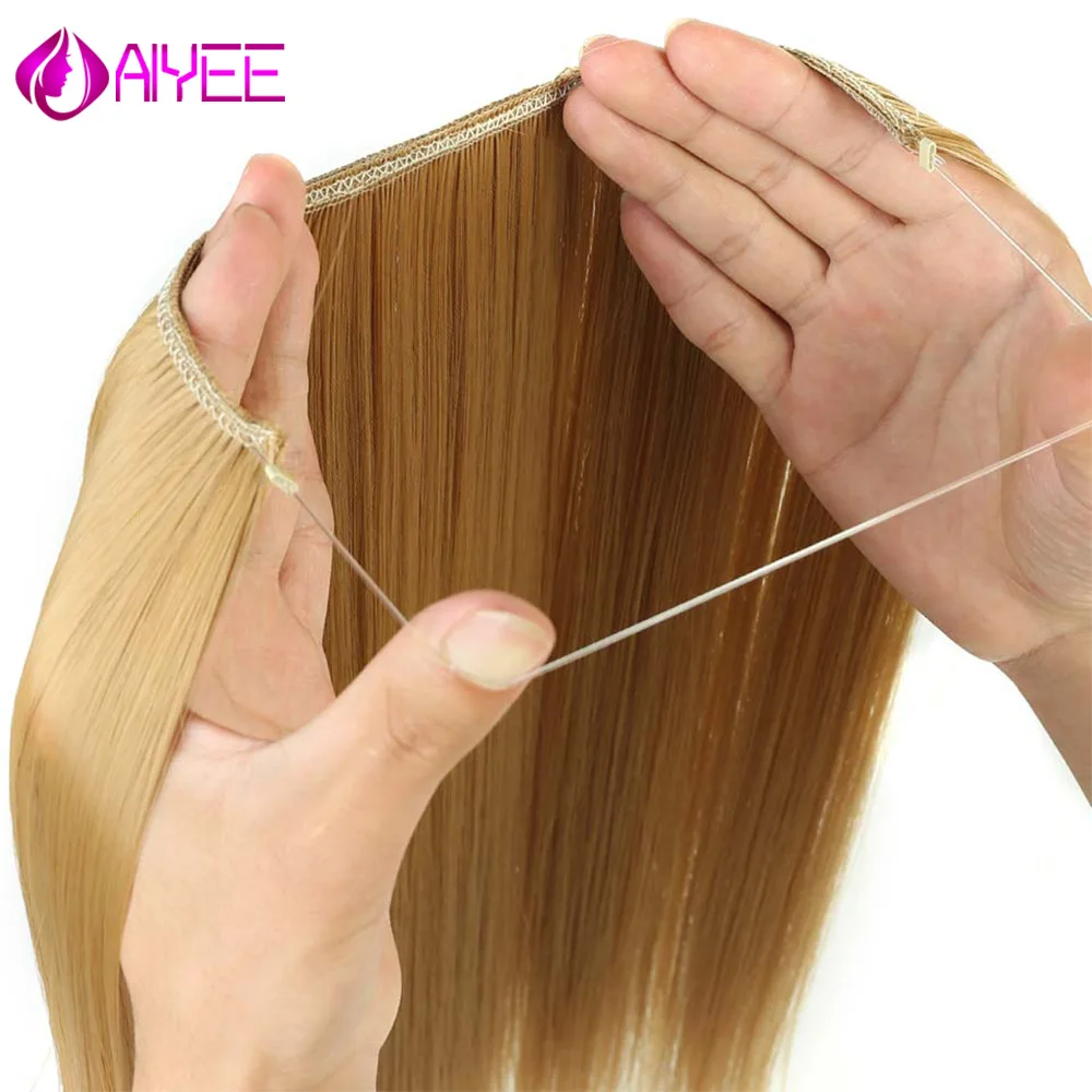 AIYEE 22 inches Clip on Wire Fish Line Hair Extensions Secret Invisible Wire One Piece for Ombre Hair Synthetic Hairpiece
AIYEE 22 inches Clip on Wire Fish Line Hair Extensions Secret Invisible Wire One Piece for Ombre Hair Synthetic Hairpiece