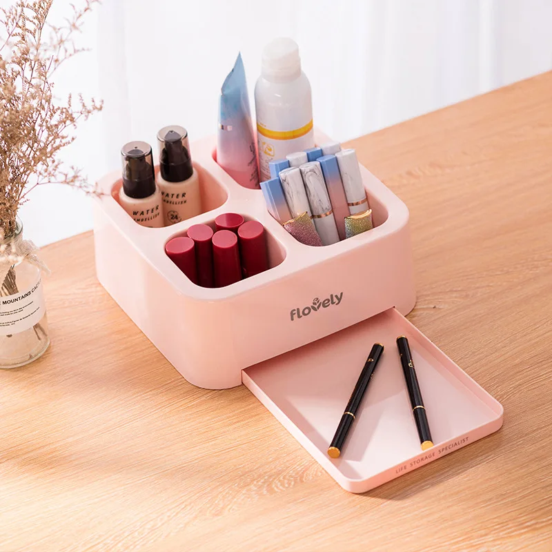 Korean Version of The Pen Holder Square 4 Pen Holder Drawer Multi-function Desktop Storage Makeup Brush Home Storage Bucket
Korean Version of The Pen Holder Square 4 Pen Holder Drawer Multi-function Desktop Storage Makeup Brush Home Storage Bucket
