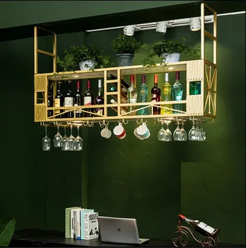 Gold light luxury hanging iron household red wine cup rack upside down wine cabinet wine rack 
Gold light luxury hanging iron household red wine cup rack upside down wine cabinet wine rack