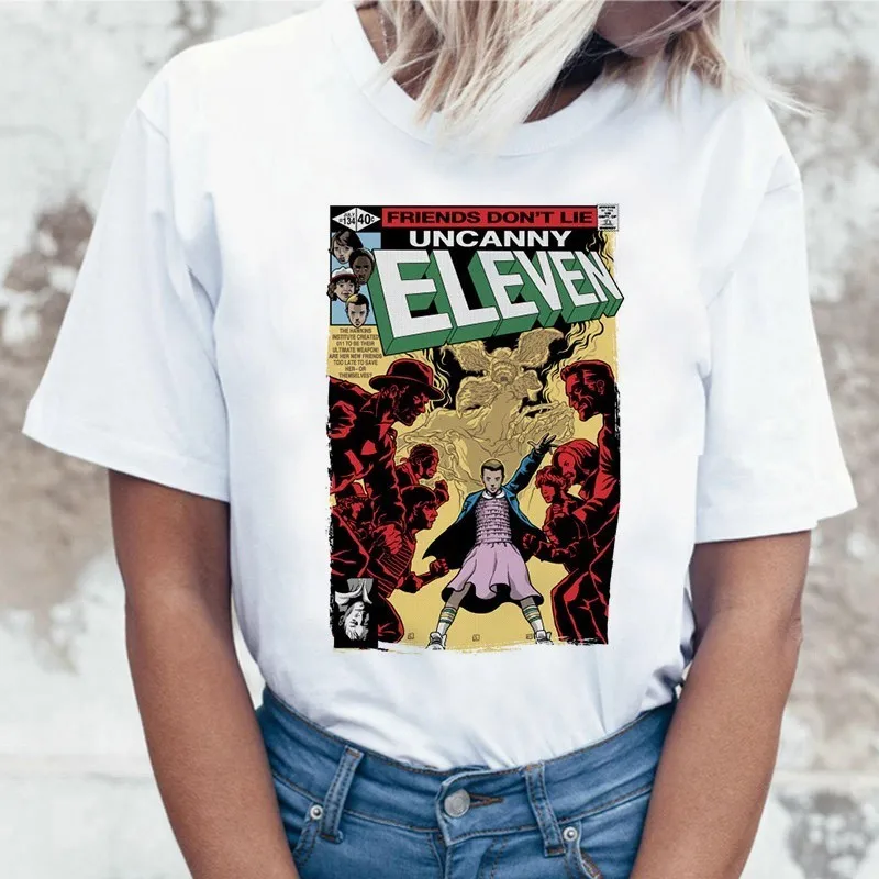 Stranger Things 3 Funny Tshirt Women Eleven Cartoon Printed T-shirt Upside Down Female Shirt Harajuku Ullzang Top Tees Girl Tee
Stranger Things 3 Funny Tshirt Women Eleven Cartoon Printed T-shirt Upside Down Female Shirt Harajuku Ullzang Top Tees Girl Tee