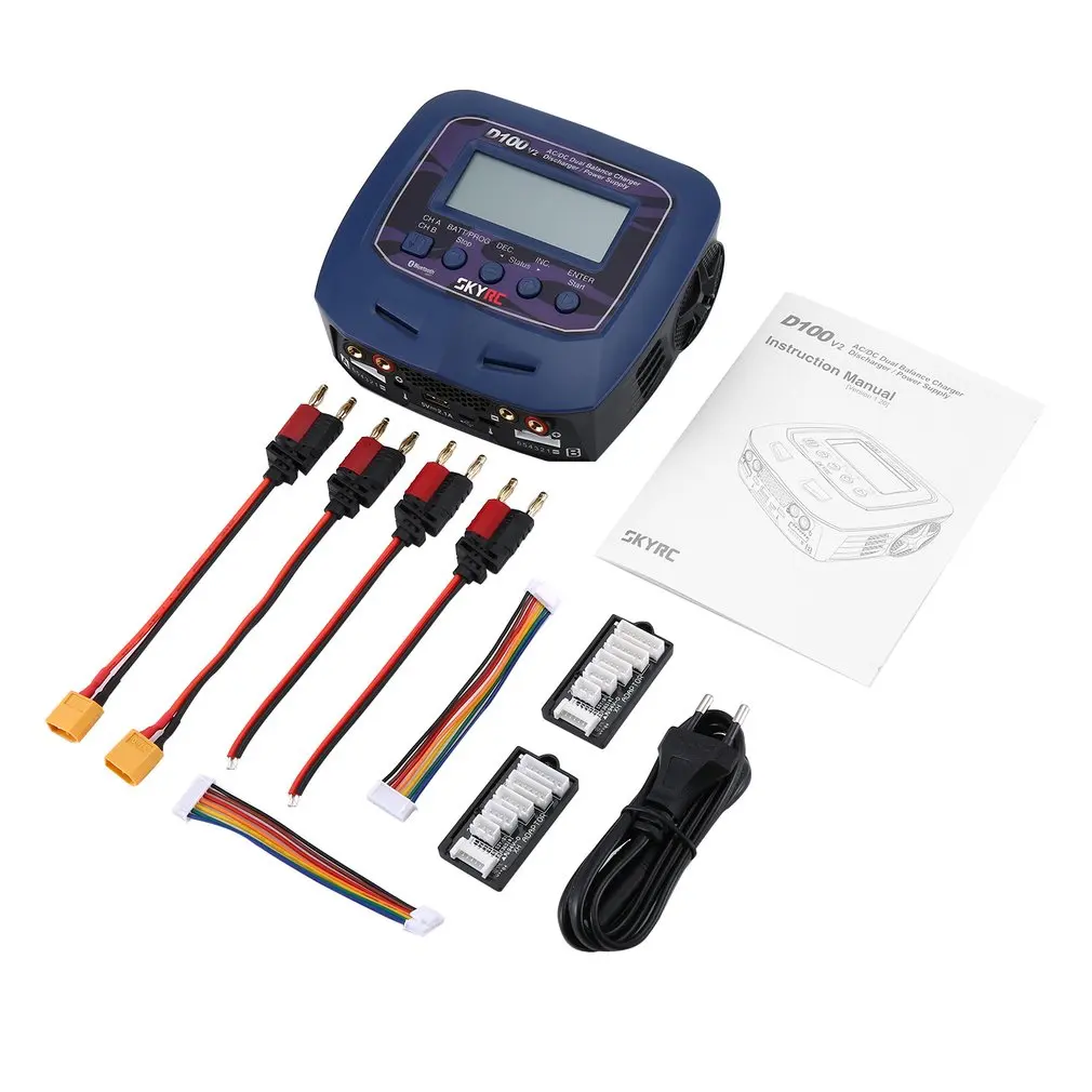 SKYRC D100 V2 Charger Dual Output Intelligent Balance Charger Discharger English Voice Charge LiFe LiIon LiHV NiMH NiCd LiPo
SKYRC D100 V2 Charger Dual Output Intelligent Balance Charger Discharger English Voice Charge LiFe LiIon LiHV NiMH NiCd LiPo