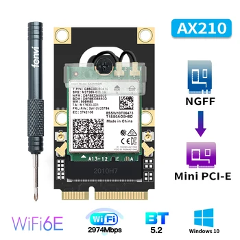 Dual Band 2974Mbps Wireless Adapter Wi-Fi 6E Mini PCI-E For Intel AX210 Wifi Network Card Bluetooth 5.2 802.11ax 160Mhz 2.4G/5G
Dual Band 2974Mbps Wireless Adapter Wi-Fi 6E Mini PCI-E For Intel AX210 Wifi Network Card Bluetooth 5.2 802.11ax 160Mhz 2.4G/5G