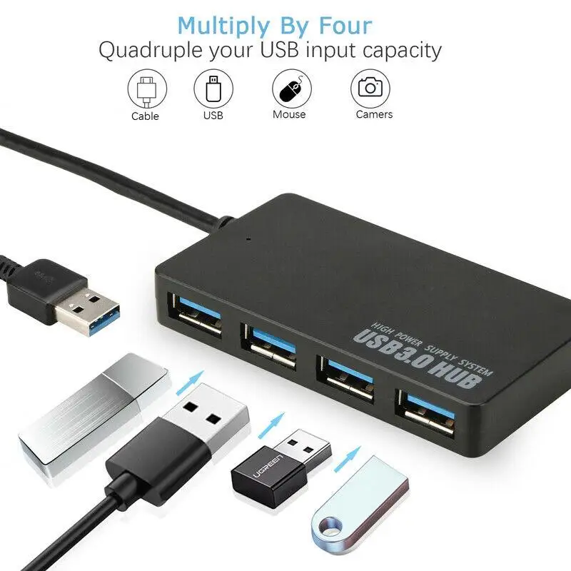 Ultra Slim USB 3.0 4 Port Multi Data Hub Expansion Splitter High Speed 5 Gbps USB Adapter For MacBook PS3 Xbox PC Laptop Desktop
Ultra Slim USB 3.0 4 Port Multi Data Hub Expansion Splitter High Speed 5 Gbps USB Adapter For MacBook PS3 Xbox PC Laptop Desktop