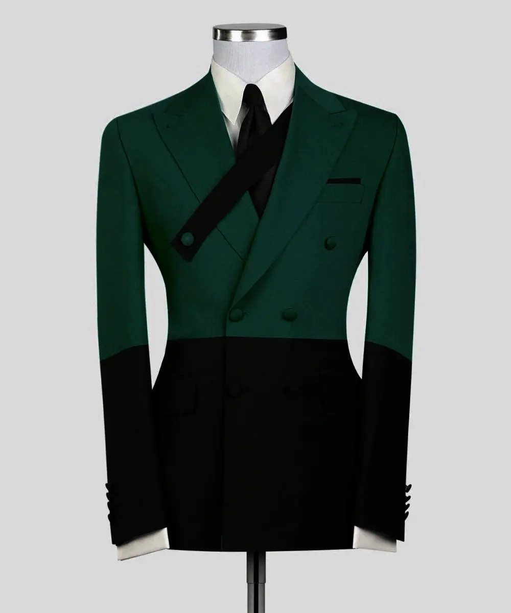 2021 Fashion Green And Black Double Breasted Mens Suits With Pants 2 Pieces Groom Best Man Suit Business Wedding Tailored Blazer
2021 Fashion Green And Black Double Breasted Mens Suits With Pants 2 Pieces Groom Best Man Suit Business Wedding Tailored Blazer