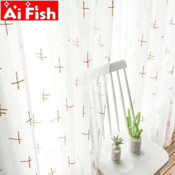 Coffee Cross stitch Embroidery Tulle Curtains Windows For Living Room White Cotton and Flax Sheer Voile Kitchen Curtains MY535&3
Coffee Cross stitch Embroidery Tulle Curtains Windows For Living Room White Cotton and Flax Sheer Voile Kitchen Curtains MY535&3