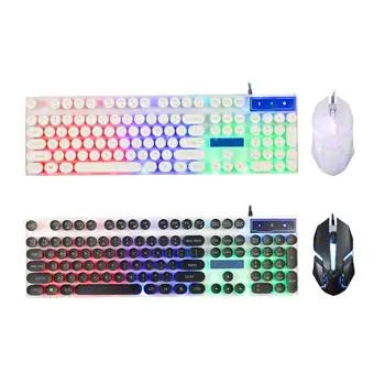Wired Rainbow LED Backlit Gaming Keyboard Ergonomic Gamers Round Key Cap Mechanical Feelling Keyboard Mouse Set with Mouse Pad
Wired Rainbow LED Backlit Gaming Keyboard Ergonomic Gamers Round Key Cap Mechanical Feelling Keyboard Mouse Set with Mouse Pad