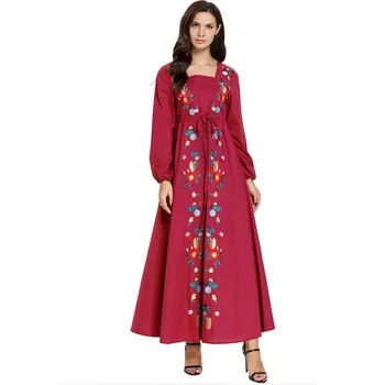 Arabian Large Size Women Dress Rose Red Embroidered Long Sleeves Muslim Long Dresses Elegant Casual Robes TA9003
Arabian Large Size Women Dress Rose Red Embroidered Long Sleeves Muslim Long Dresses Elegant Casual Robes TA9003