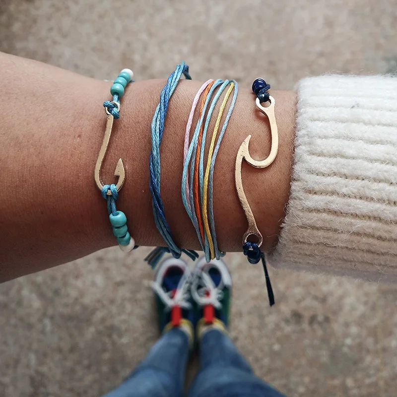 HuaTang Bohemian Colorful Rope Bracelet Geometric Wave Shape Pendant Bracelets Bangle Set for Women Bracelet Jewelry 5427
HuaTang Bohemian Colorful Rope Bracelet Geometric Wave Shape Pendant Bracelets Bangle Set for Women Bracelet Jewelry 5427