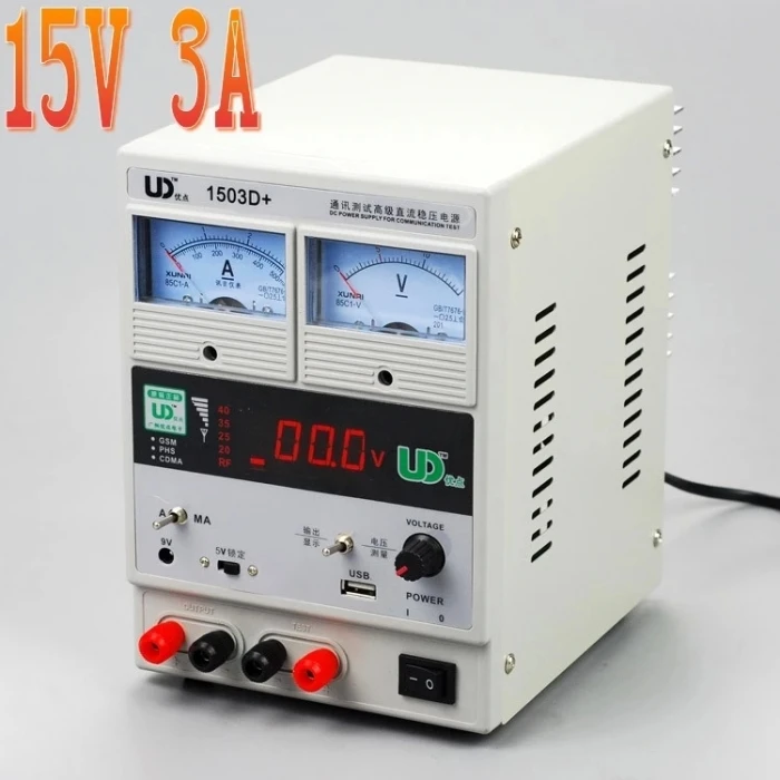 1503D+ 3A 15V Adjustable DC Power Supply Digital LED Display DC Power Supply for iPhone Samsung Mobile Phone Repair Test
1503D+ 3A 15V Adjustable DC Power Supply Digital LED Display DC Power Supply for iPhone Samsung Mobile Phone Repair Test