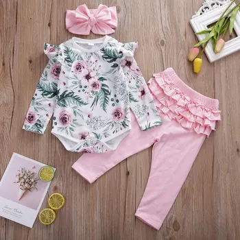 Pudcoco Newborn Baby Girl Clothes Flower Print Long Sleeve Romper Tops Ruffle Long Pants Headband 3Pcs Outfits Cotton Clothes 
Pudcoco Newborn Baby Girl Clothes Flower Print Long Sleeve Romper Tops Ruffle Long Pants Headband 3Pcs Outfits Cotton Clothes