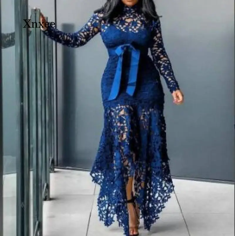 Slim Sexy Lace Mermaid Dress Women Long Sleeve Mesh Perspective Party Fishtail Patchwork Midi Bodycon Vestidos Robe
Slim Sexy Lace Mermaid Dress Women Long Sleeve Mesh Perspective Party Fishtail Patchwork Midi Bodycon Vestidos Robe