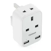 TESSAN 4 in 1 Multi Plug Adaptor with 1 Two Pin, 1 Three Pin Sockets and 2 USB Ports, UK Wall Charger for Smartphone, Tablet
TESSAN 4 in 1 Multi Plug Adaptor with 1 Two Pin, 1 Three Pin Sockets and 2 USB Ports, UK Wall Charger for Smartphone, Tablet