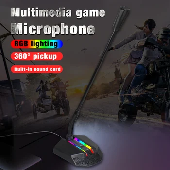 RGB Lighting Microphone USB Microphone for Computer Omnidirectional Pickup Microphone Plug and Play with Adjustable Angle
RGB Lighting Microphone USB Microphone for Computer Omnidirectional Pickup Microphone Plug and Play with Adjustable Angle