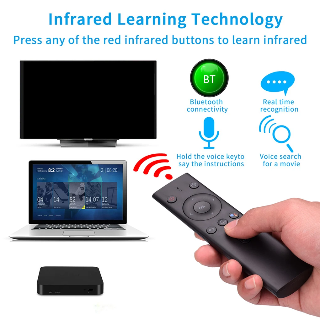 Q8 Bluetooth Voice Remote Control Wireless Keyboard Air Mouse AI Voice Flying Squirrel For Smart TV Networked Set-top Box
Q8 Bluetooth Voice Remote Control Wireless Keyboard Air Mouse AI Voice Flying Squirrel For Smart TV Networked Set-top Box
